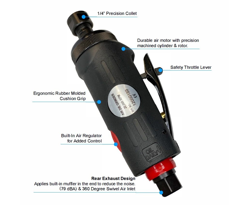 Z-LIMIT 1/4" AIR DIE GRINDER (7609-0903) - Image 8