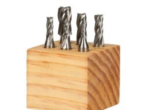 6 PIECE 4 FLUTE HIGH SPEED STEEL END MILL SET WITH 3/8" SHANK (8000-0002)