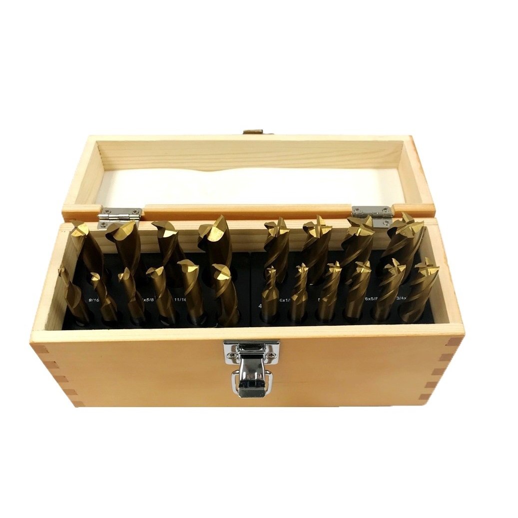 20 PIECE TIN COATED SINGLE END MILL SET (8000-0020)