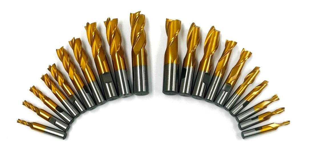 20 PIECE TIN COATED SINGLE END MILL SET (8000-0020) - Image 3