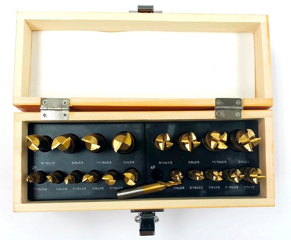 20 PIECE TIN COATED SINGLE END MILL SET (8000-0020) - Image 5