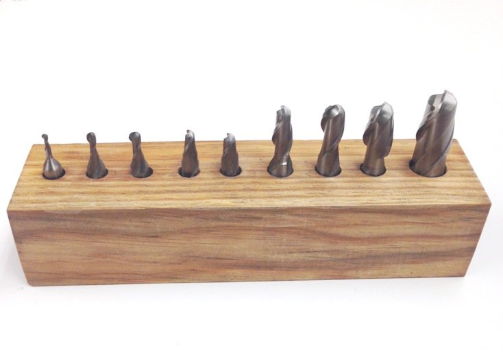 9 PIECE 2 FLUTE BALL NOSE END MILL SET (8001-0009)