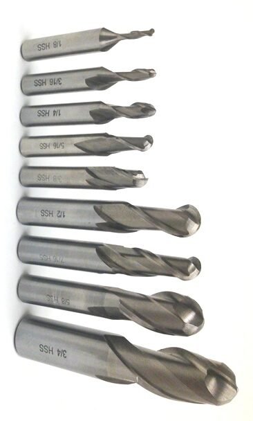 9 PIECE 2 FLUTE BALL NOSE END MILL SET (8001-0009) - Image 5