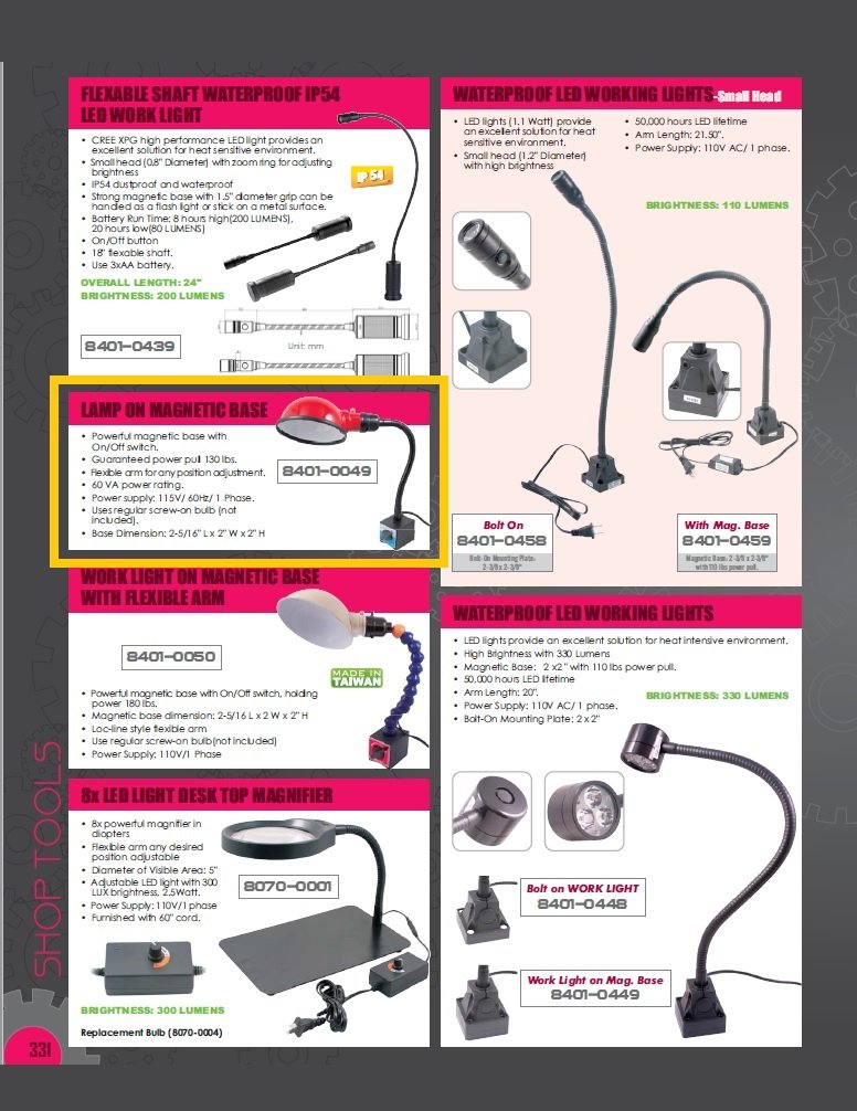 WORK LAMP ON MAGNETIC BASE (8401-0049) - Image 8