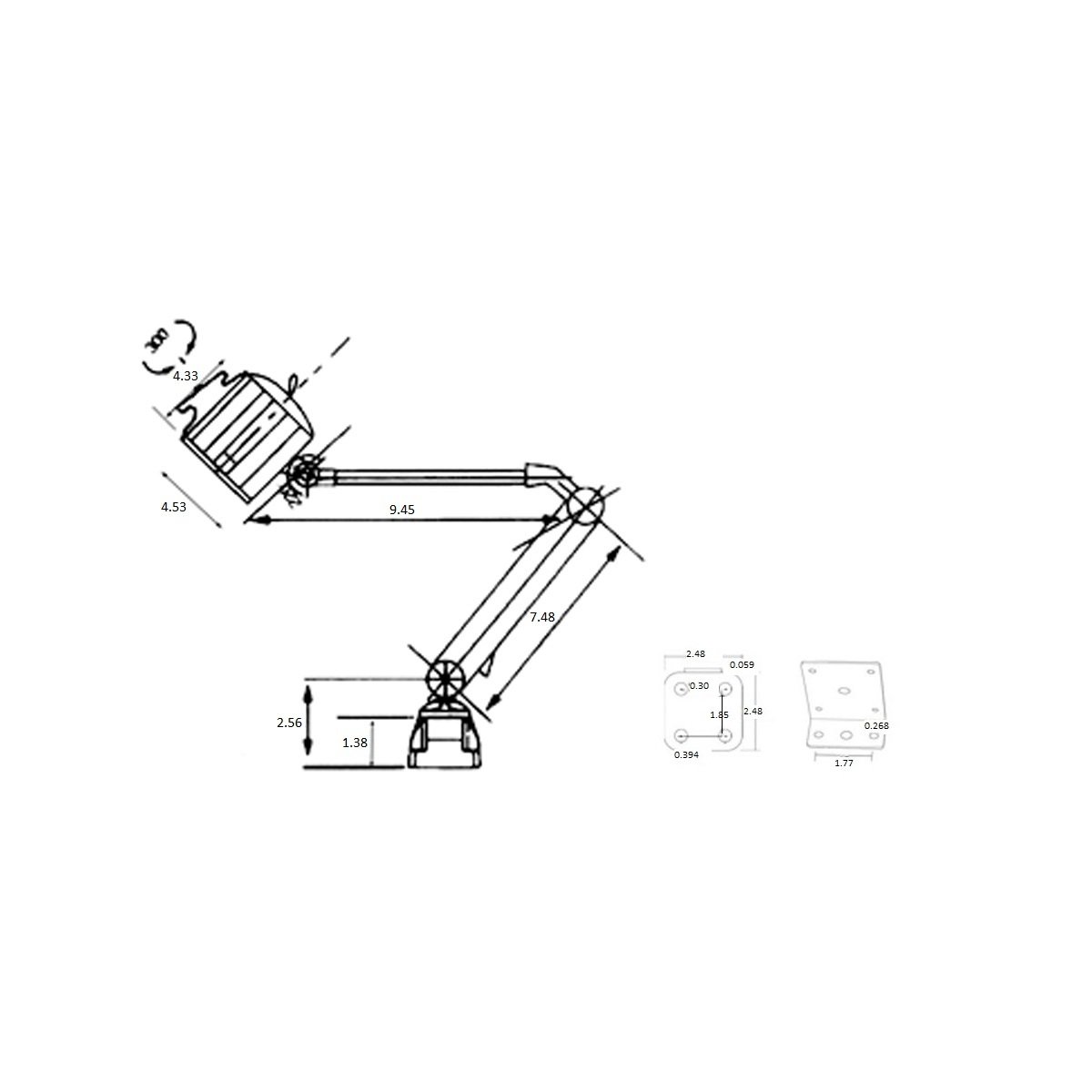 7 WATT WATERPROOF LED UNIVERSAL ARM WORK LIGHT (8401-0466) - Image 3