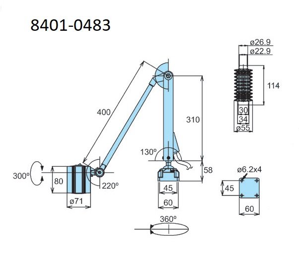 VERTEX 6 WATT 400 X 310MM 110V LED BOLT ON CONCENTRATED WORK LIGHT (8401-0483) - Image 2