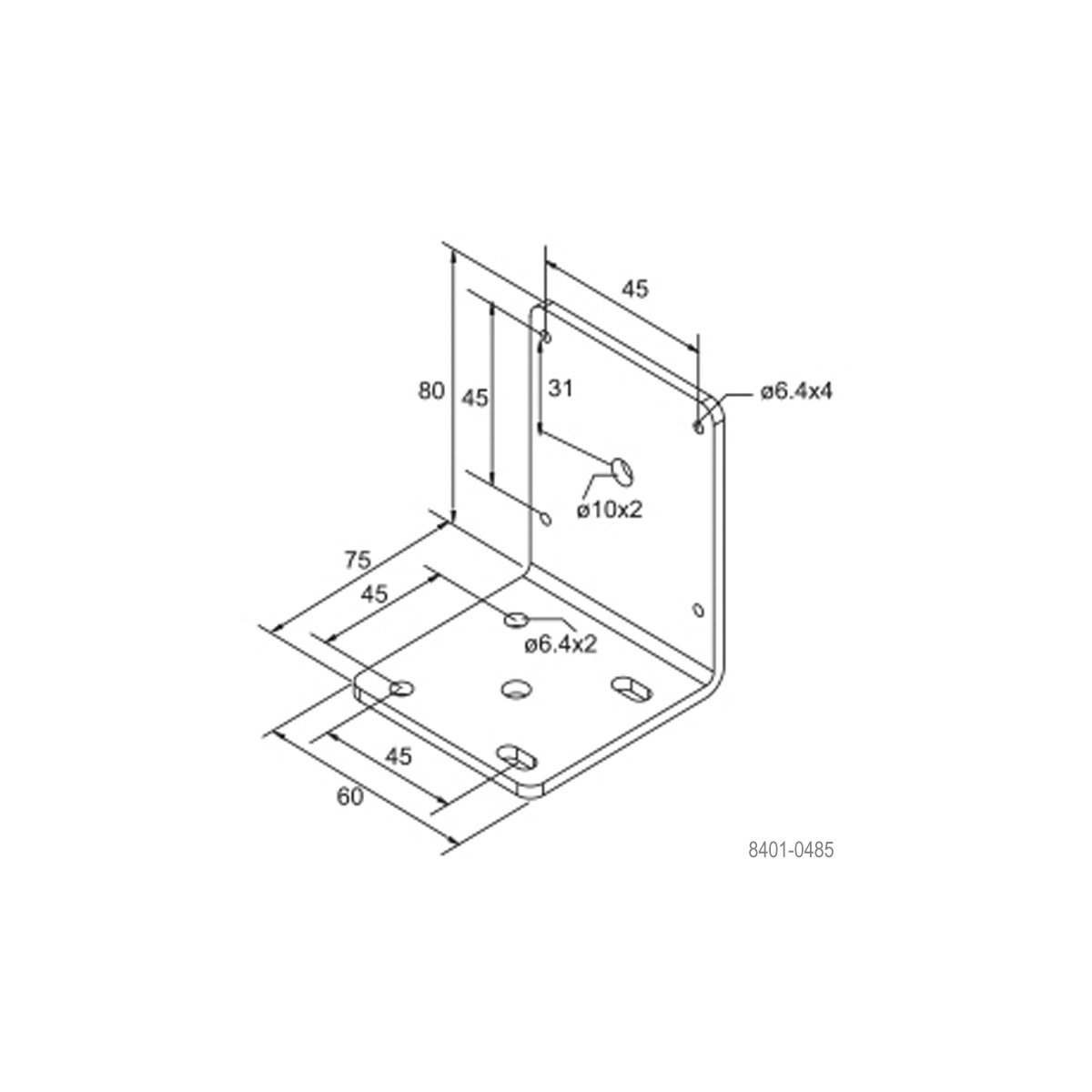 VERTEX L MOUNTING PLATE FOR CONCENTRATED WORK LIGHTS (8401-0485) - Image 2