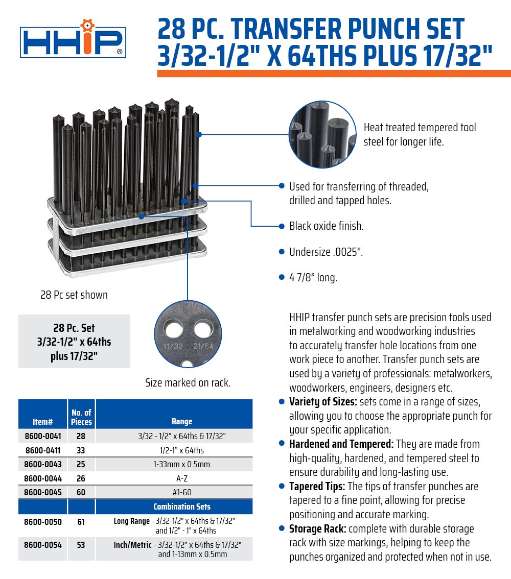 33 PIECE & 28 PIECE TRANSFER PUNCH SETS (8600-0050) - Image 2