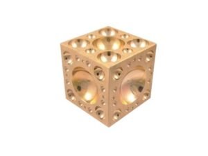 2 X 2 X 2" DAPPING BLOCK SQUARE WITH BRASS 4-40MM CAVATIES (8606-3410)