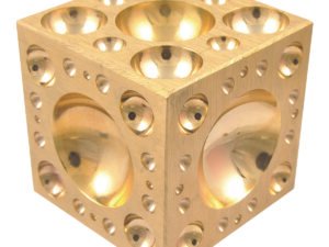 3 X 3 X 3" DAPPING BLOCK SQUARE WITH BRASS 22-62.5MM CAVATIES (8606-3412)