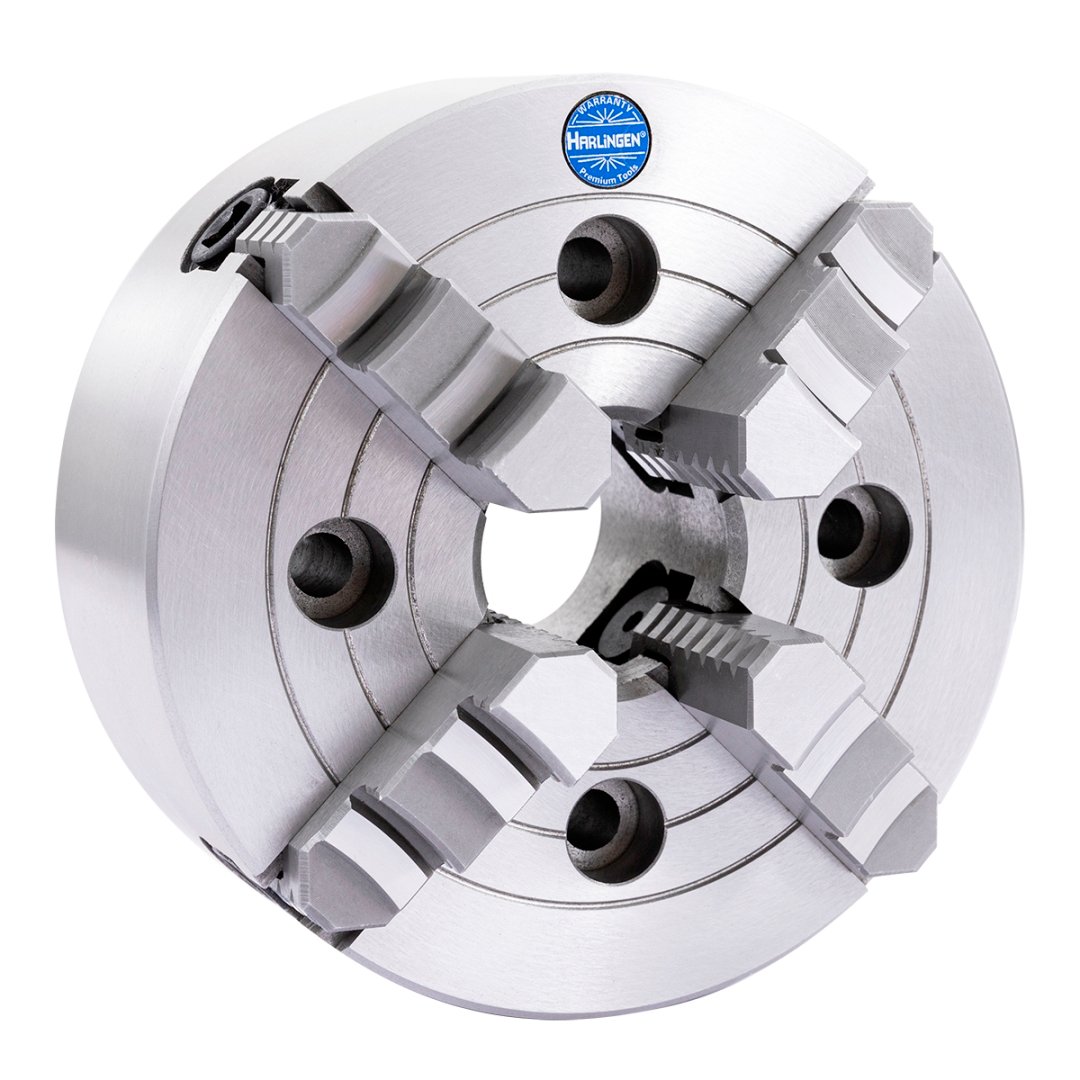 HARLINGEN 8" 4-JAW INDEPENDENT LATHE CHUCK PLAIN BACK (9713-1105)
