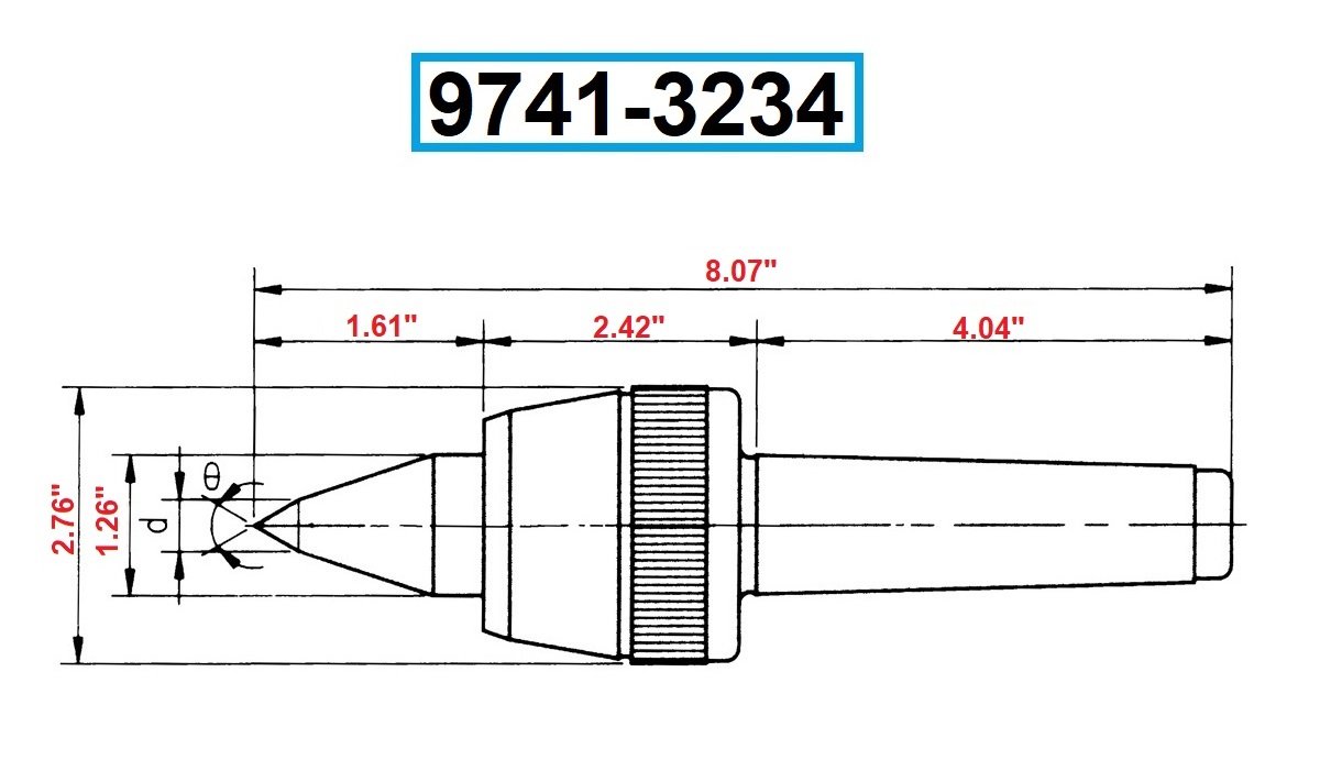 HARLINGEN MT4 PRECISION HIGH SPEED CNC A-TYPE LIVE CENTER (9741-3234) - Image 4