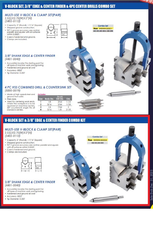 HHIP 2.5 X 2.75 X 2" V-BLOCK & 3/8" EDGE & CENTER FINDER (9999-0002) - Image 7
