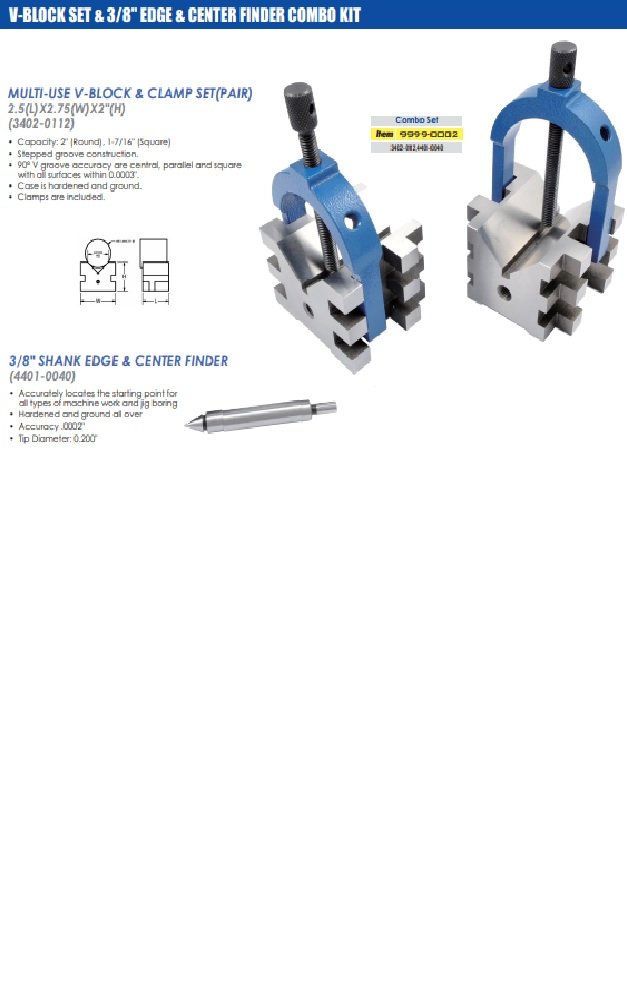 HHIP 2.5 X 2.75 X 2" V-BLOCK & 3/8" EDGE & CENTER FINDER (9999-0002) - Image 6