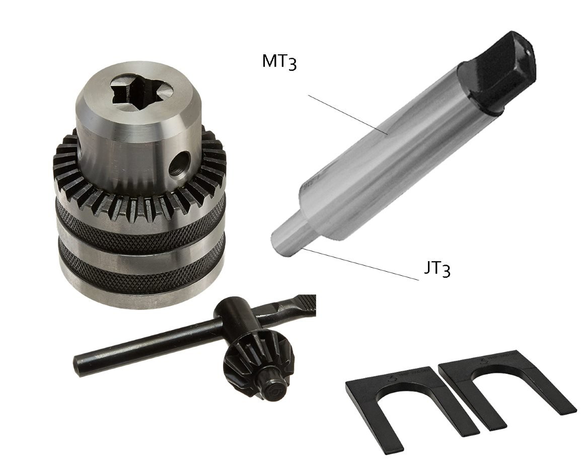5/8" JT3 DRILL CHUCK WITH KEY,MT3 ARBOR & JT3 CHUCK WEDGES (9999-0024)