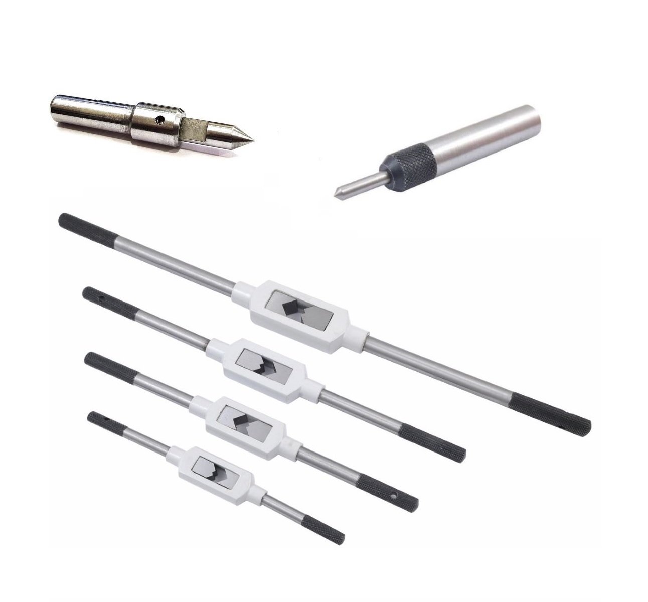 SPRING LOADED TAP GUIDES & 4 PIECE TAP & REAMER WRENCH SET (9999-0038)