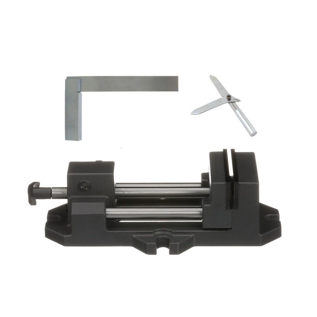 HHIP 4" DRILL PRESS VISE, ROUND BAR CENTER FINDER & MACHINIST'S SQUARE (9999-0053)