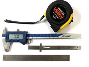 4 PIECE MEASURING SET TAPE MEASURE, 2 RULERS & 6" CALIPER (9999-0072)