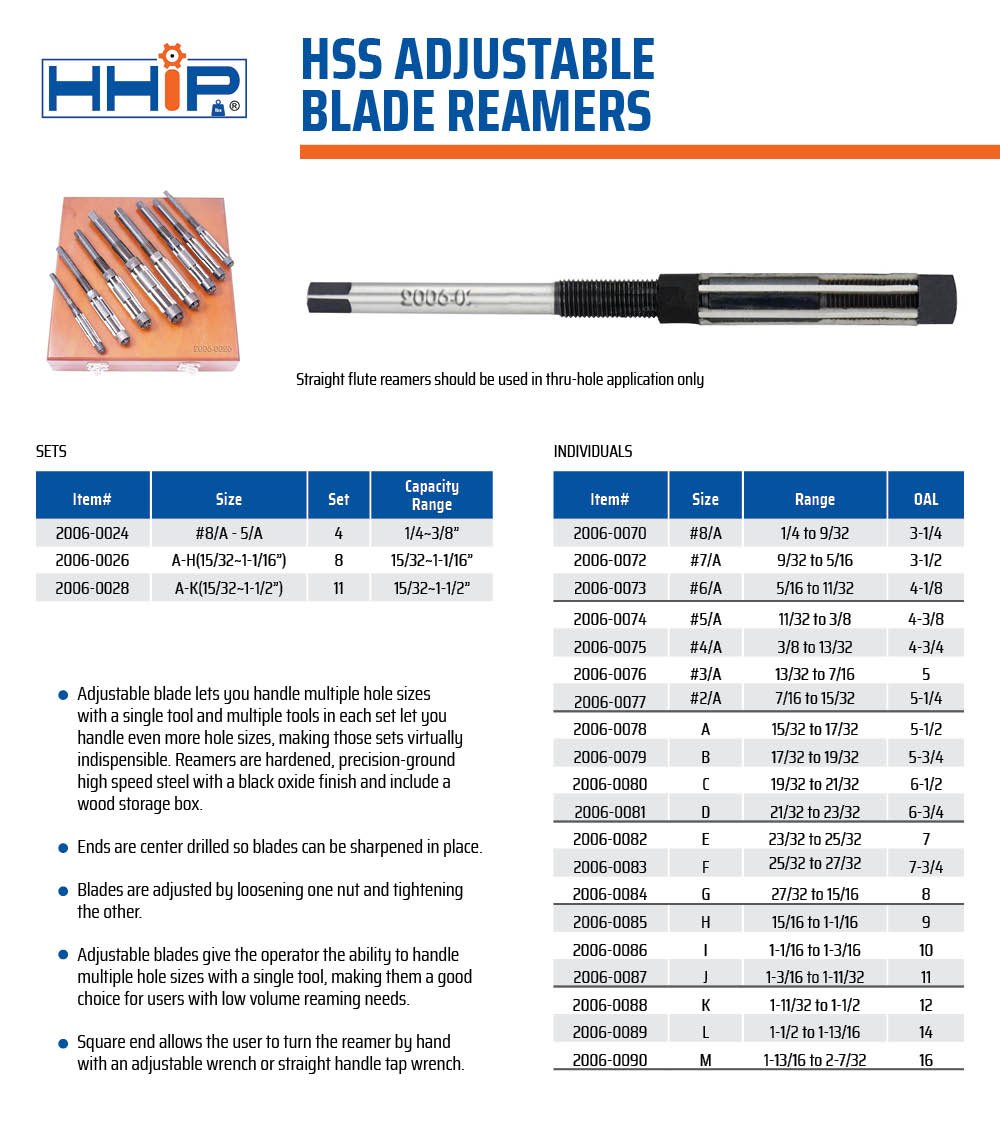 "J" 1-3/16-1-11/32" HIGH SPEED STEEL ADJUSTABLE BLADE REAMER (2006-0087) - Image 5