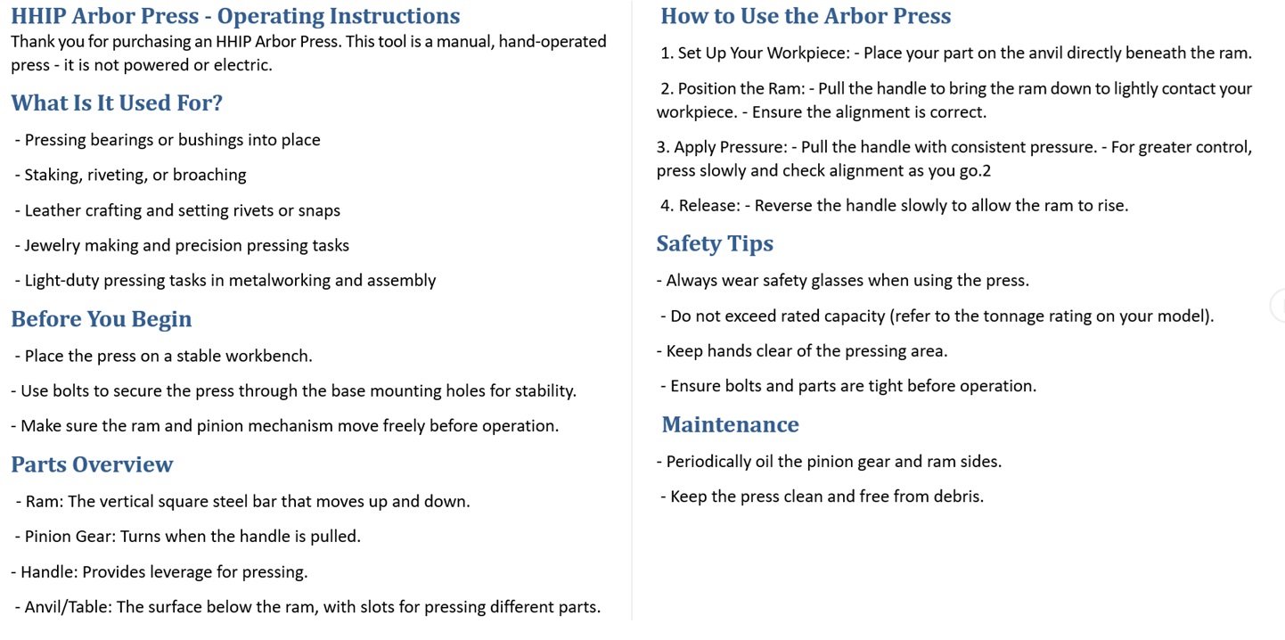 PRO-SERIES 1 TON ARBOR PRESS (8600-0131) - Image 8