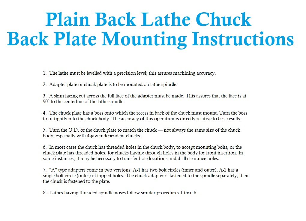 1 1/2-8 NO HOLE BACKPLATE FOR 6" 3 OR 4 JAW CHUCKS (3900-3315) - Image 4