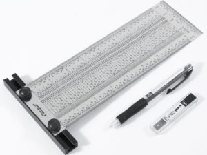 Dasqua 8-inch Stainless Steel Precision Marking T-Rule for CNC Layout (1804-5774)