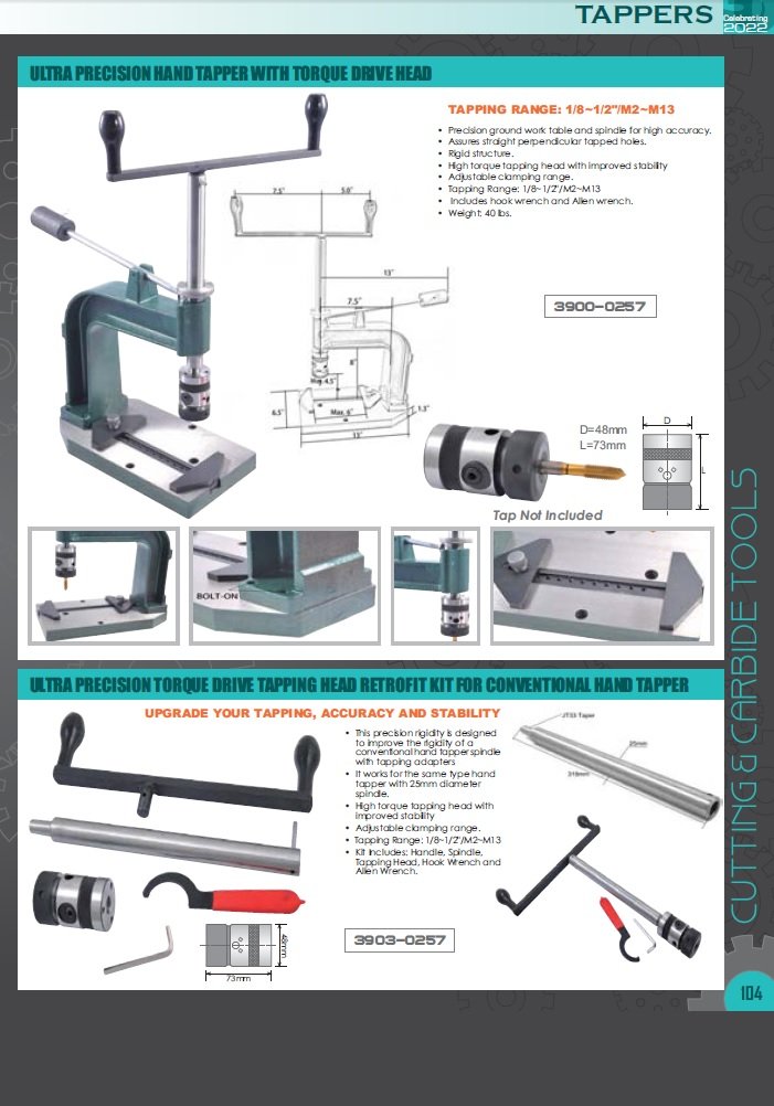 #6-1/2" JT6 SELF REVERSING TAPPING HEAD, 3 & 4 MT SHANKS & 2 COLLETS (3900-1500) - Image 6
