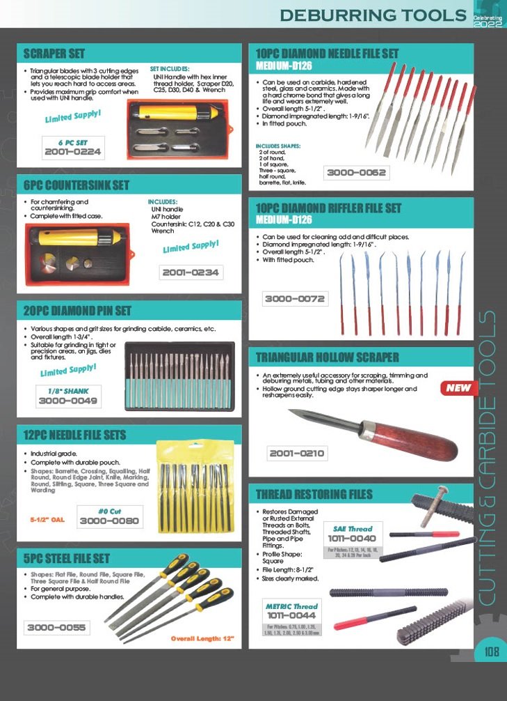 6 PIECE MINI DEBURRING & SCRAPING TOOL KIT (2001-0228) - Image 3