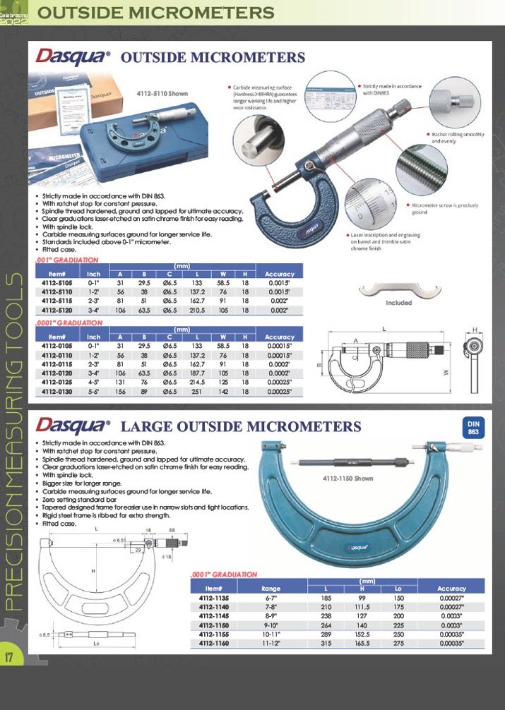 0-3" 3 PIECE C-TYPE MICROMETER SET (4200-0165) - Image 5