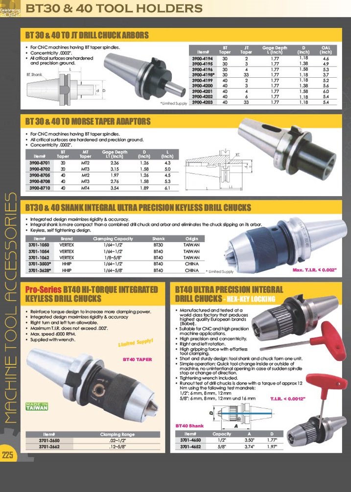 BT-40 ER-32 10 PIECE COLLET & CHUCK SET (3901-5108) - Image 9