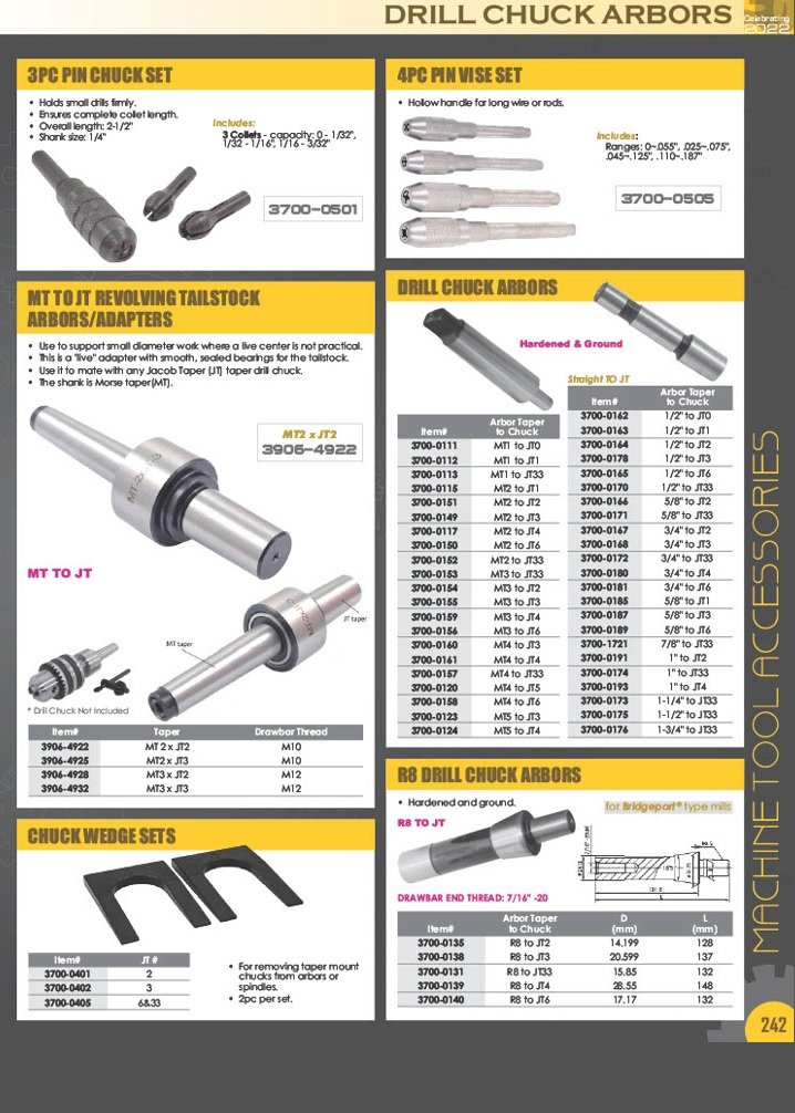 BT30 V-FLAGE TO JACOBS JT4 DRILL CHUCK ARBOR (3900-4196) - Image 5