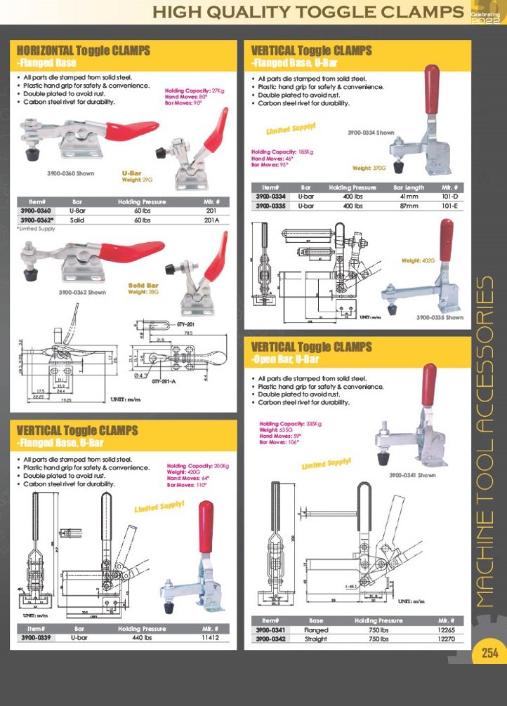 PUSH & PULL CLAMP WITH 90 DEGREE HANDLE & 800 LBS HOLDING CAPACITY (3900-0391) - Image 8