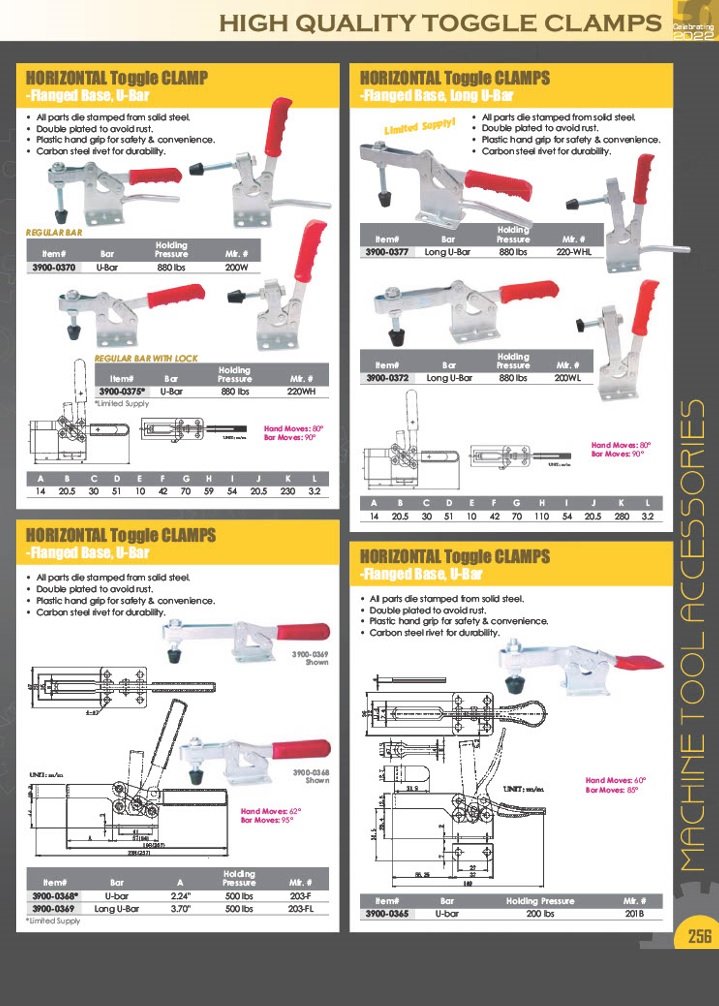PUSH & PULL CLAMP WITH 90 DEGREE HANDLE & 800 LBS HOLDING CAPACITY (3900-0391) - Image 6