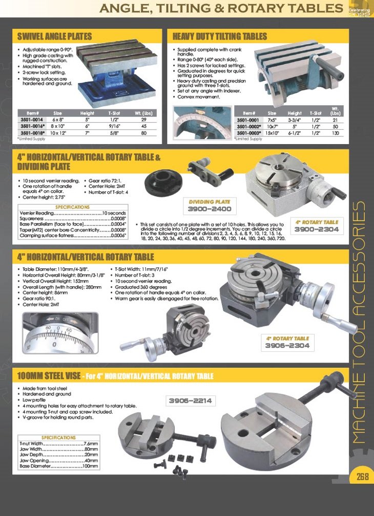 8" HORIZONTAL/VERTICAL ROTARY TABLE (3906-2308) - Image 9