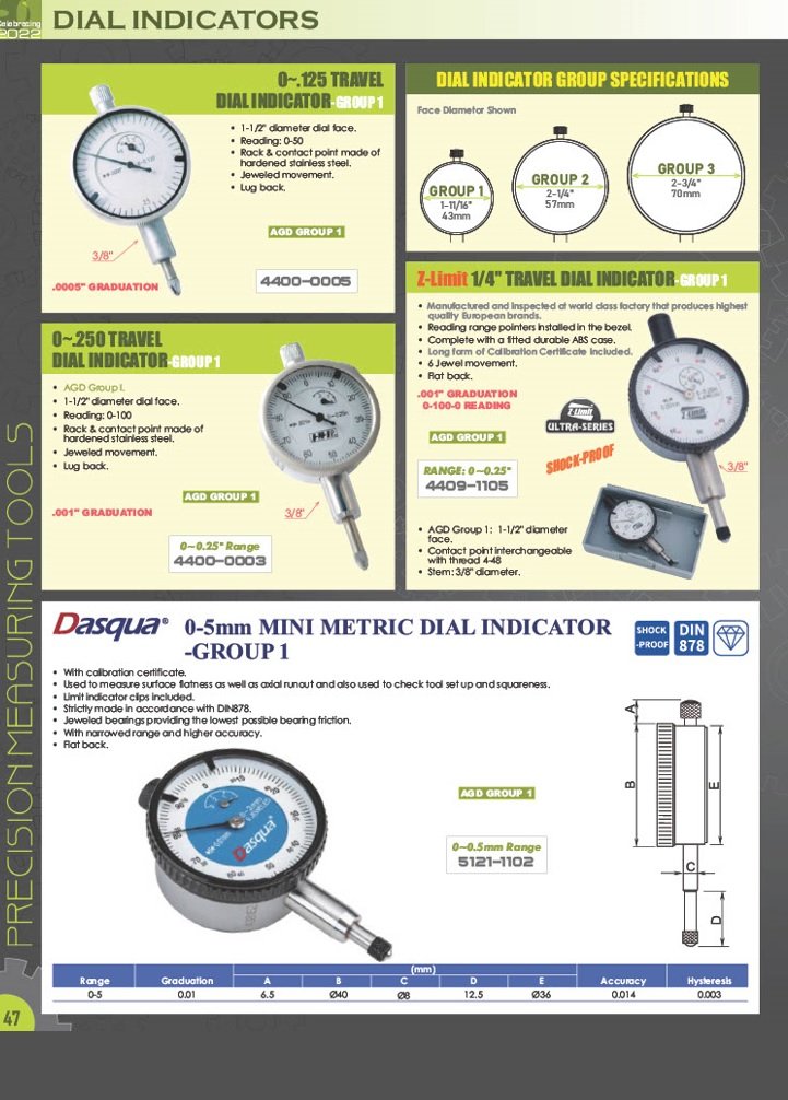 DASQUA 0-1" DIAL INDICATOR WITH MAGNETIC BACK (5122-4211) - Image 7