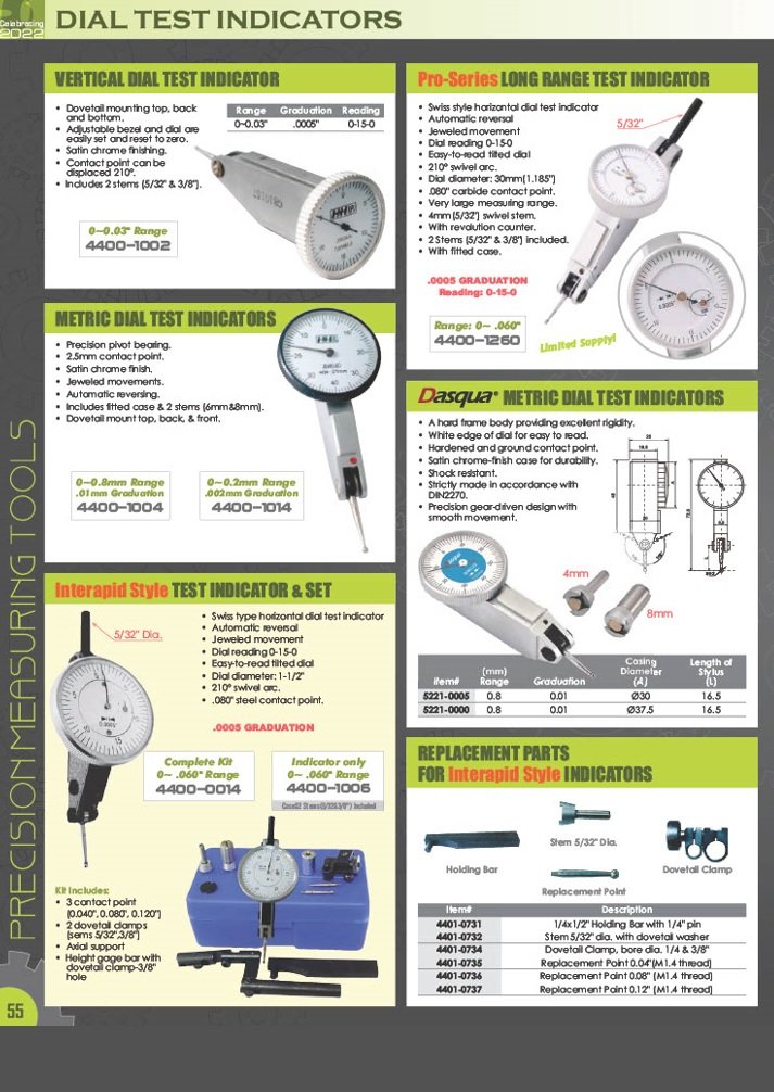 PRO-SERIES 0-.008" WHITE FACE DIAL TEST INDICATOR (4400-0100) - Image 4