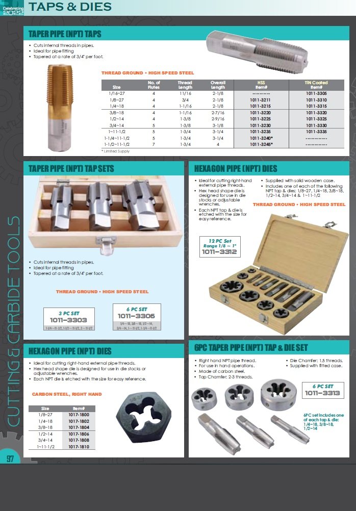 20 PIECE HEXAGON RETHREADING DIE SET(1/4-7/8..IN) (1017-0020) - Image 3