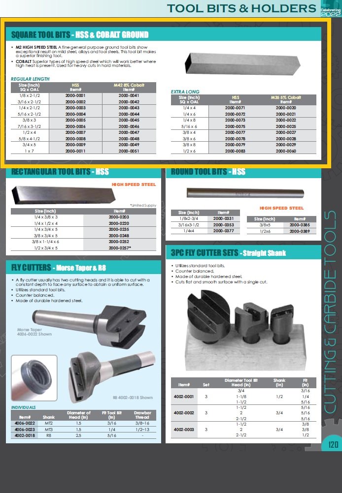 3/8 X 6 INCH M35 5% COBALT EXTRA LONG SQUARE TOOL BIT (2000-0028) - Image 2