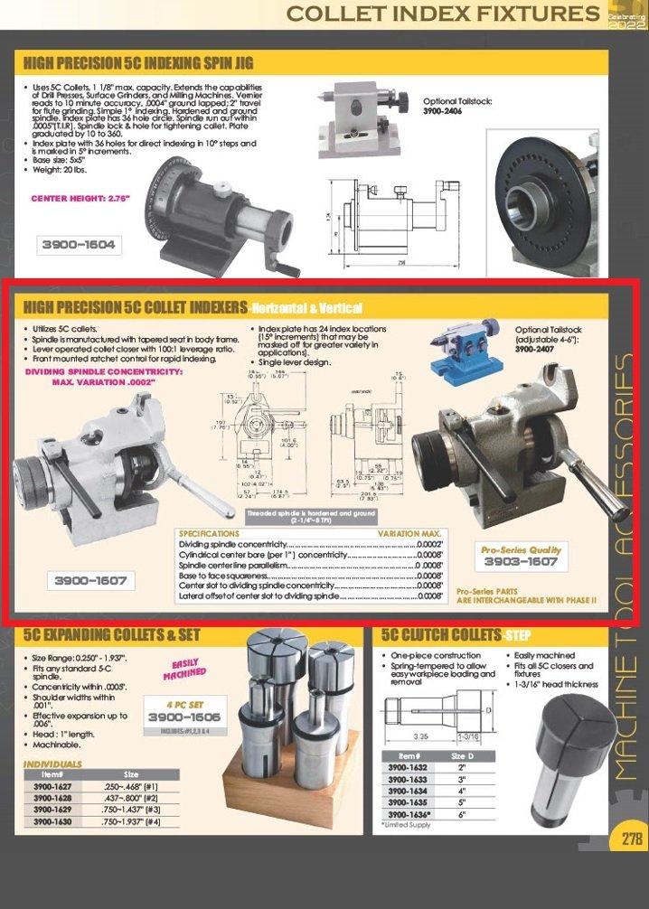 5C HORIZONTAL & VERTICAL COLLET INDEXER (3903-1607) - Image 4