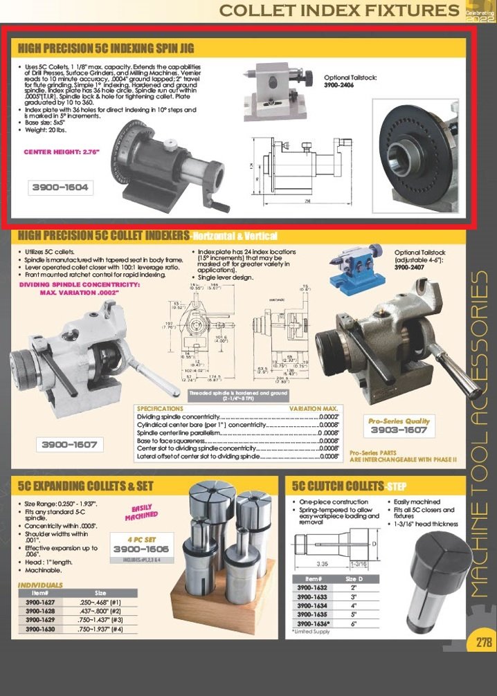 5C INDEXING SPIN JIG (3900-1604) - Image 4