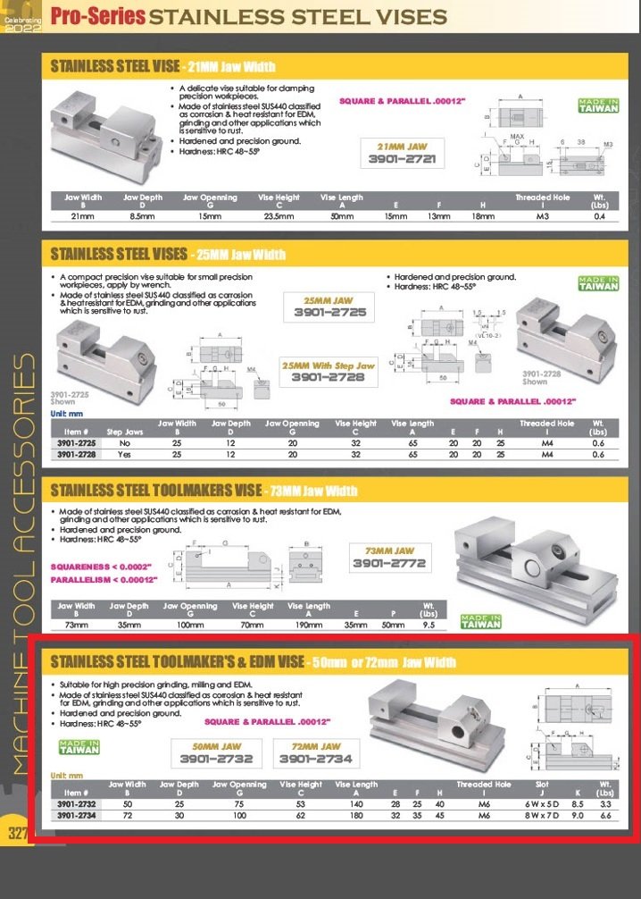 PRO-SERIES 50MM EDM STAINLESS STEEL VISE (3901-2732) - Image 3