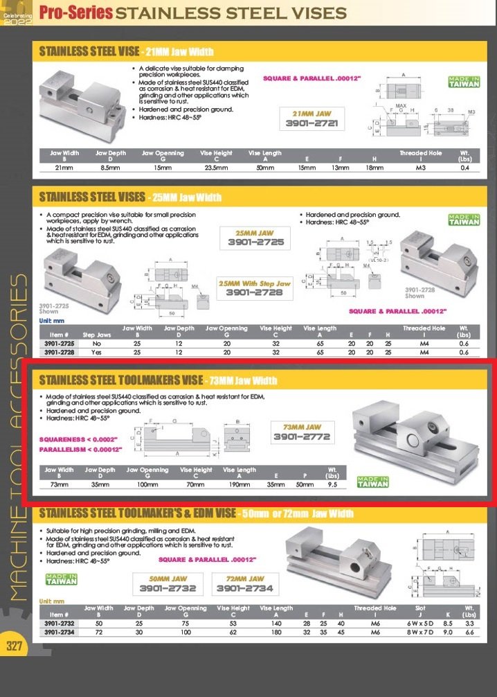 PRO-SERIES 73MM EDM STAINLESS STEEL VISE (3901-2772) - Image 3