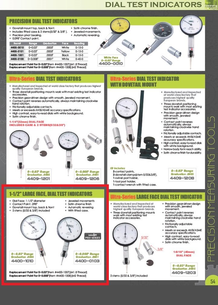 0-0.03" LARGE FACE DIAL TEST INDICATOR (4400-1010) - Image 2