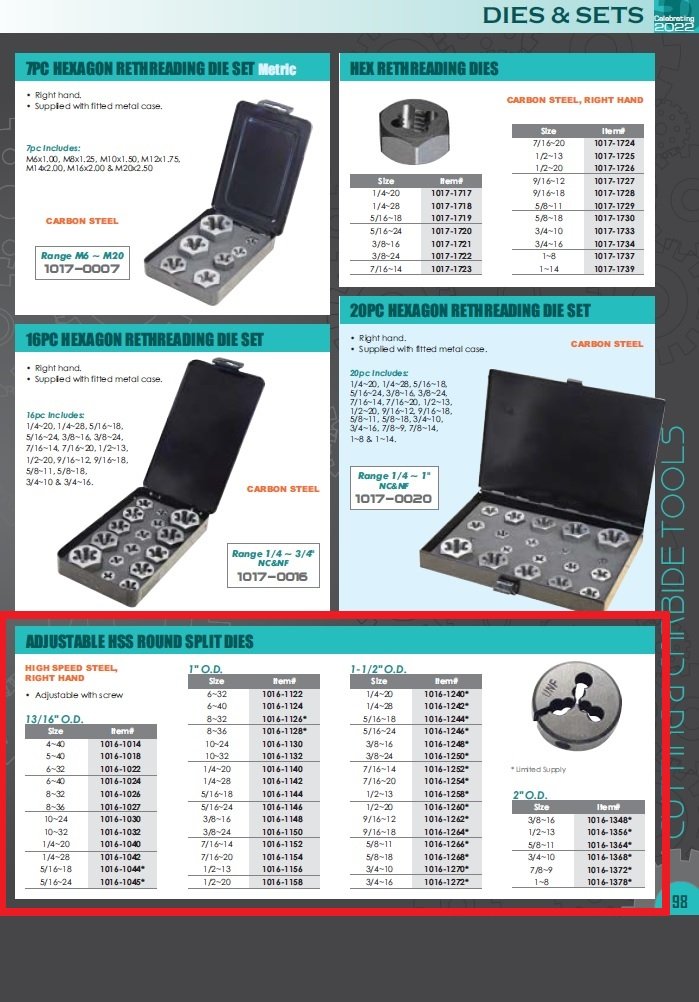 DIE ADJ. SPLIT 13/16OD 5/16-24 (1016-1045) - Image 3