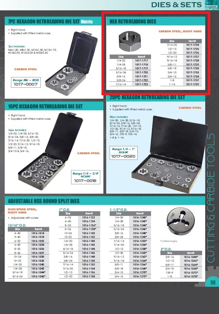 5/8-18 HEX RETHREADING DIE (1017-1730) - Image 4