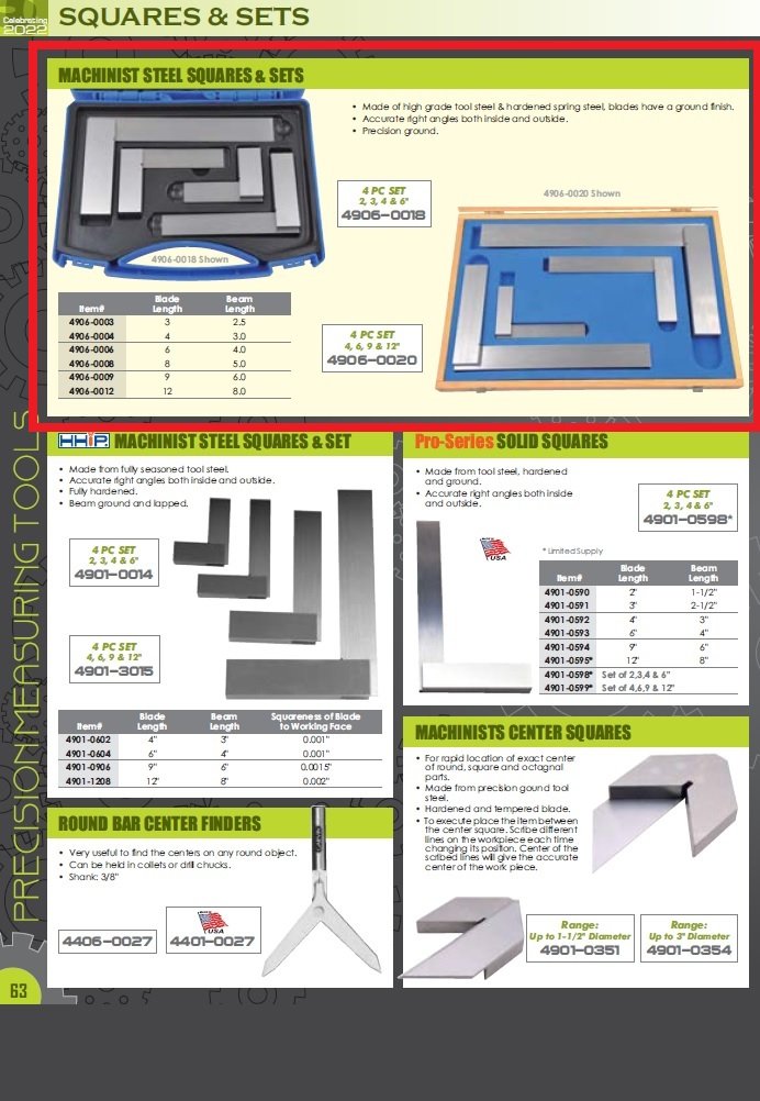 6 X 4" ENGINEER'S STEEL SQUARE (4906-0006) - Image 4